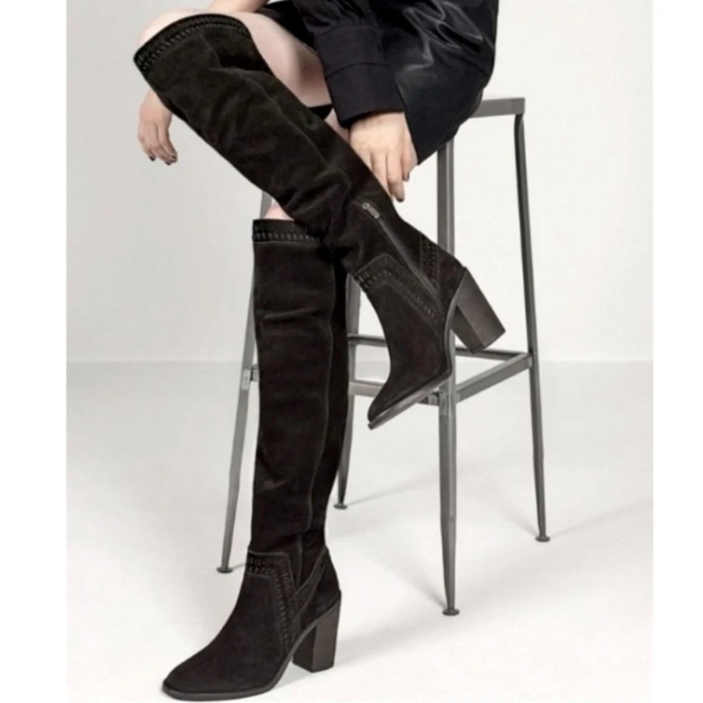 Vince Camuto Madolee Black Suede Over the Knee Boot